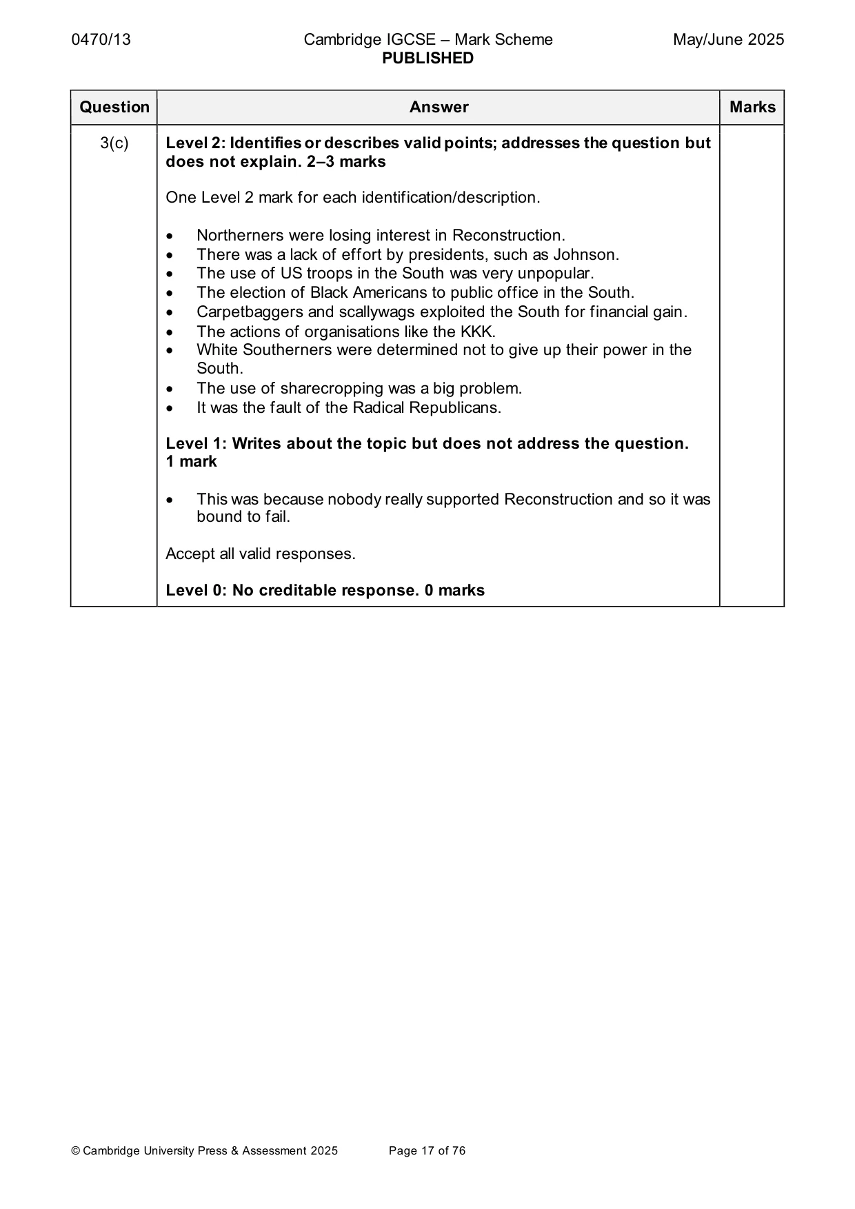 Mark scheme, page 17 of 76