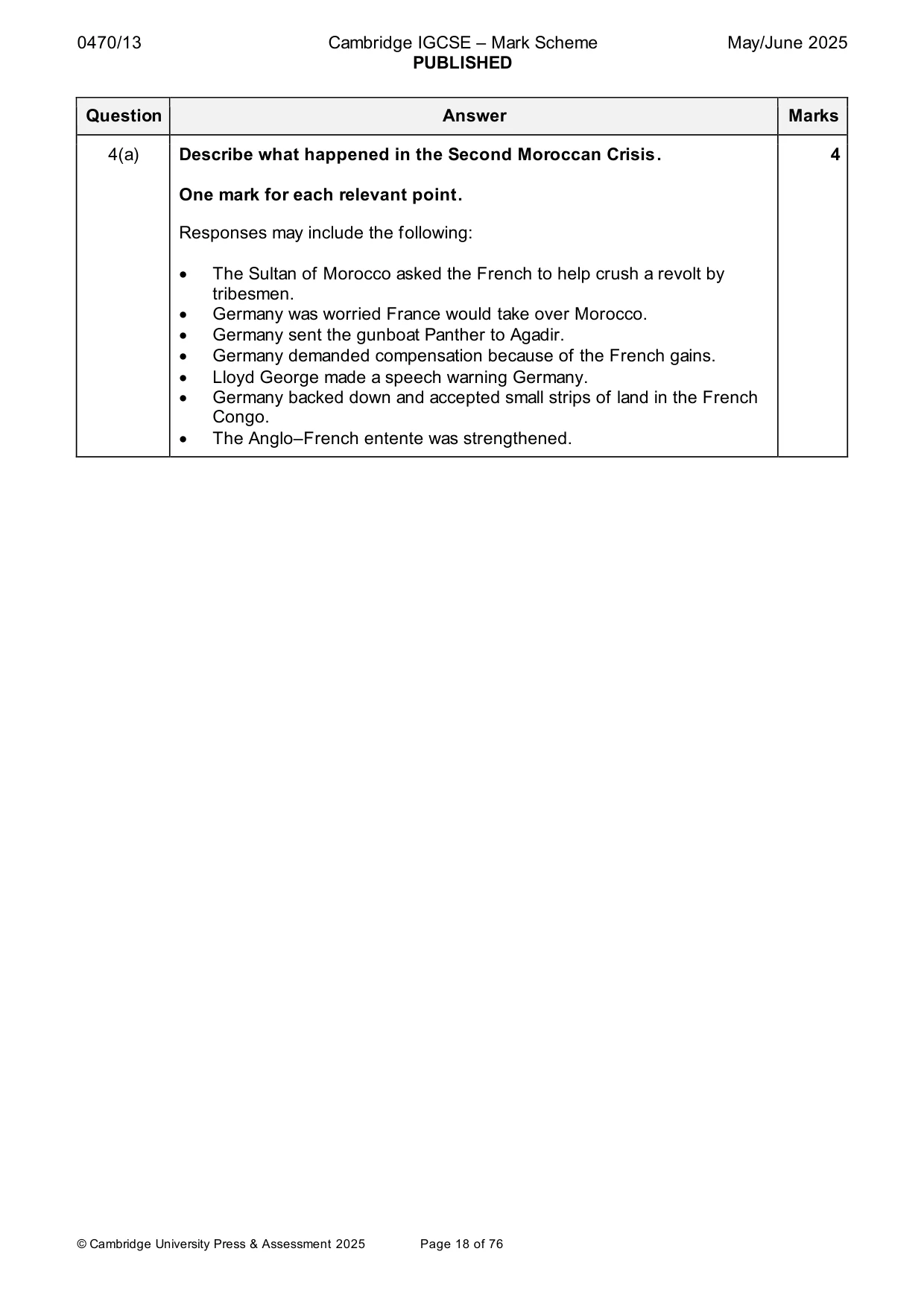Mark scheme, page 18 of 76