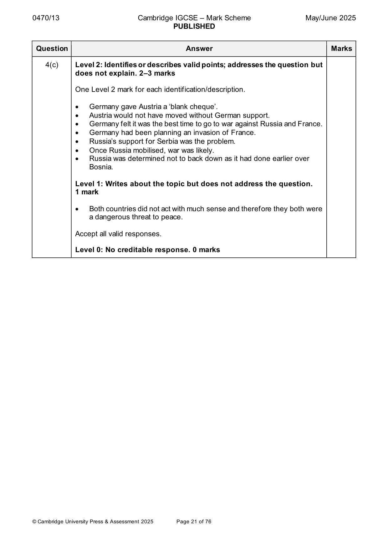 Mark scheme, page 21 of 76