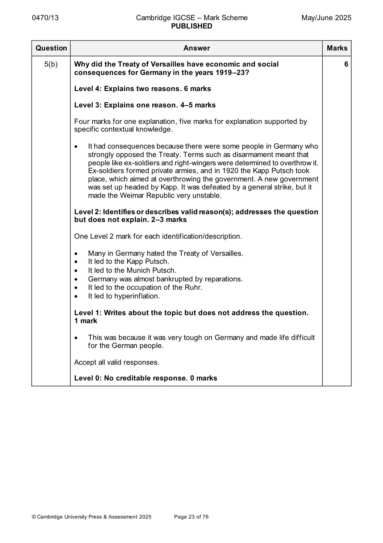 Mark scheme, page 23 of 76