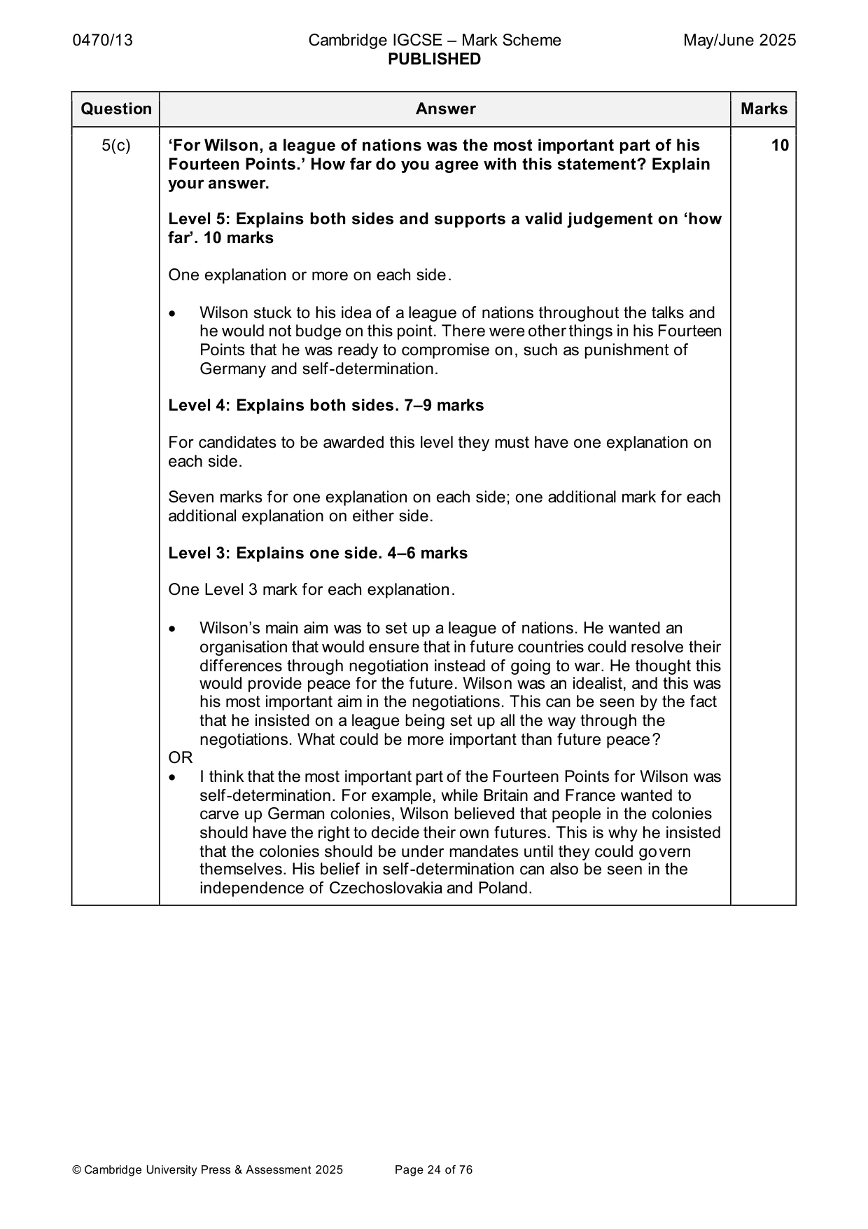 Mark scheme, page 24 of 76