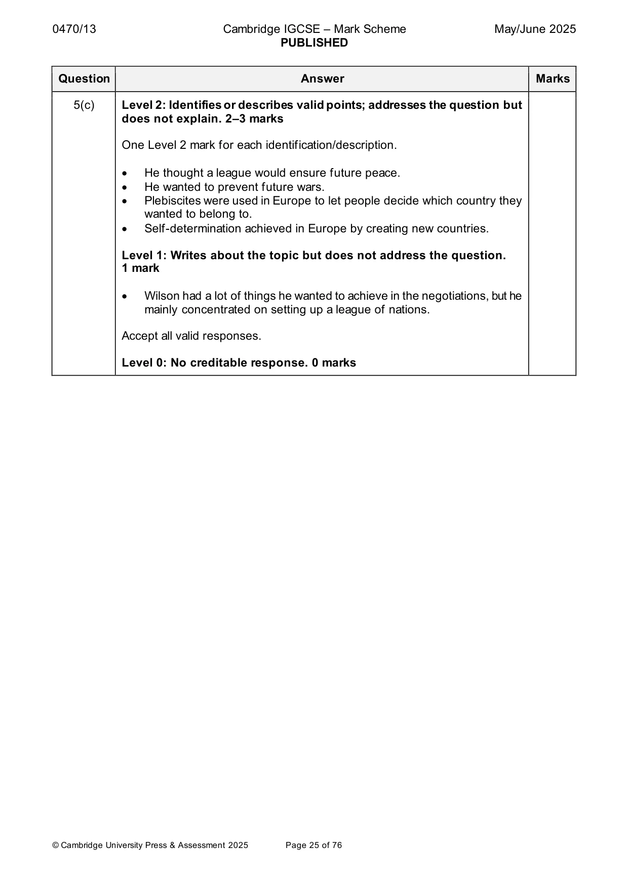 Mark scheme, page 25 of 76