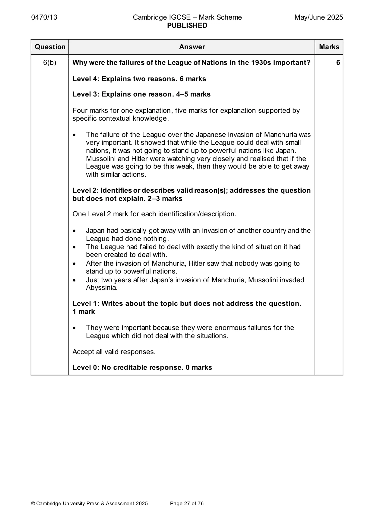 Mark scheme, page 27 of 76