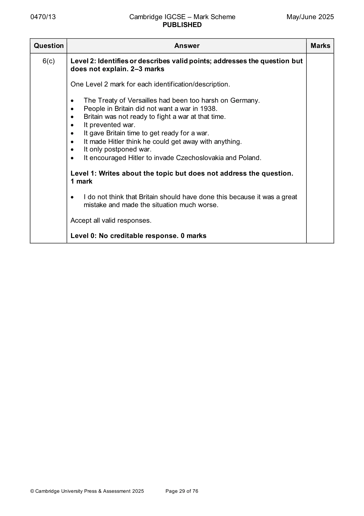 Mark scheme, page 29 of 76