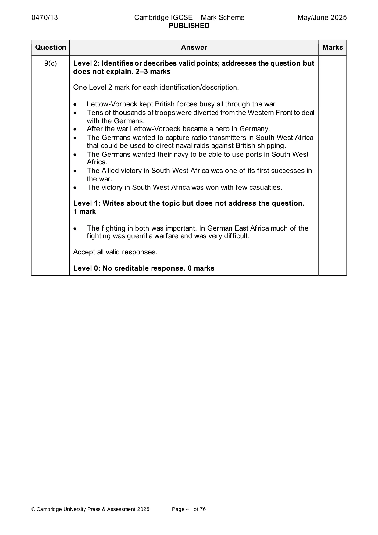 Mark scheme, page 41 of 76
