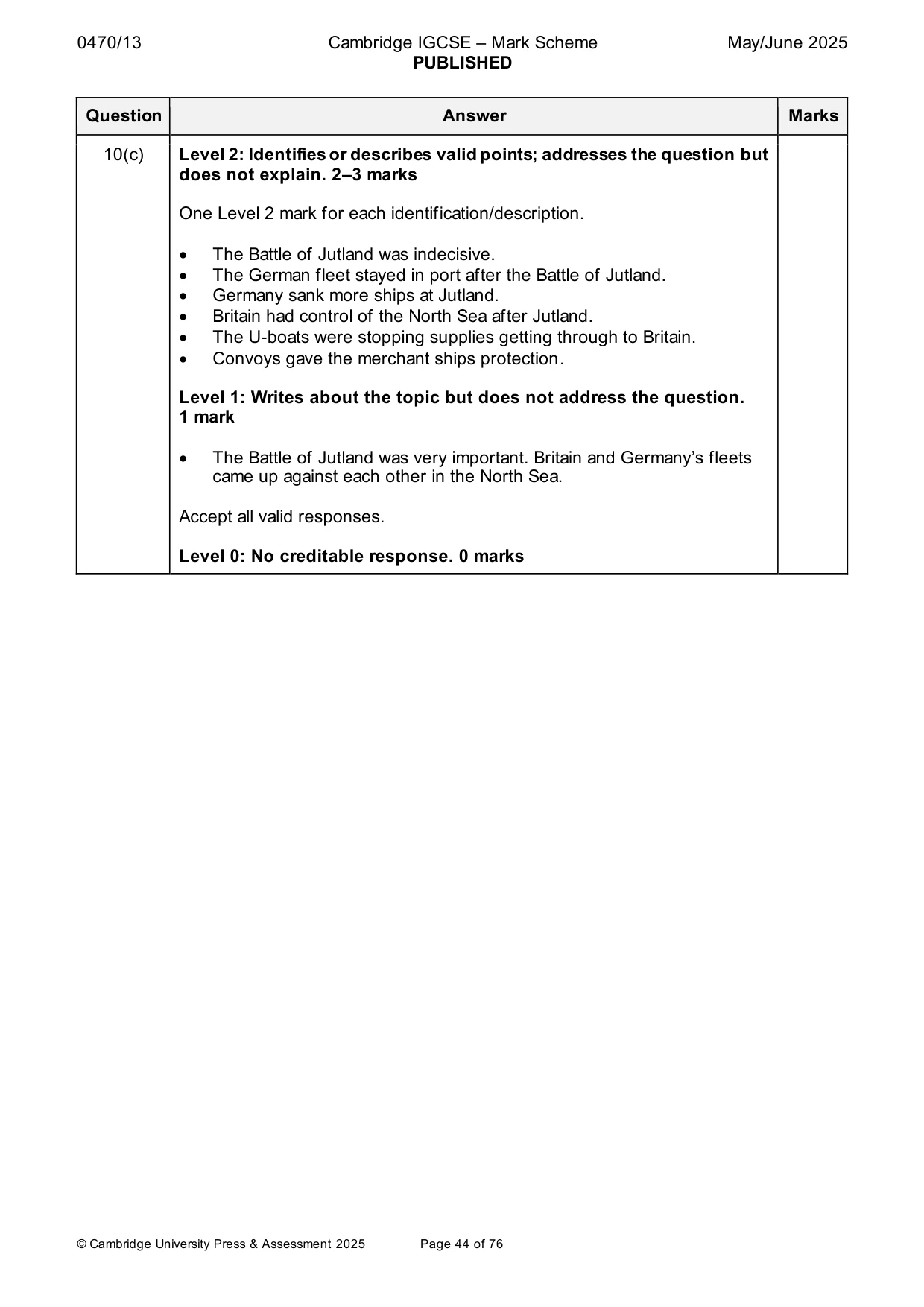 Mark scheme, page 44 of 76