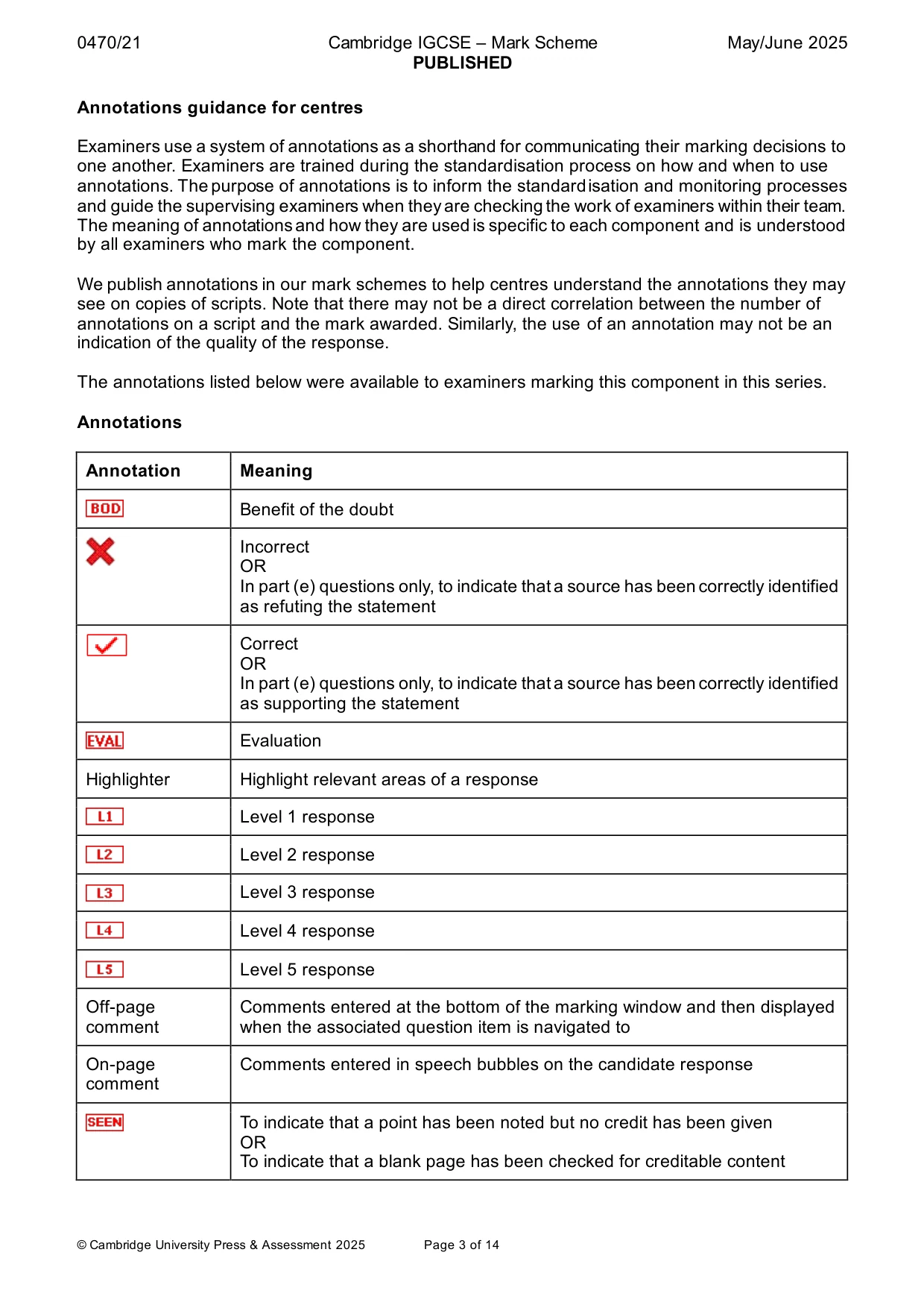 Mark scheme, page 3 of 14