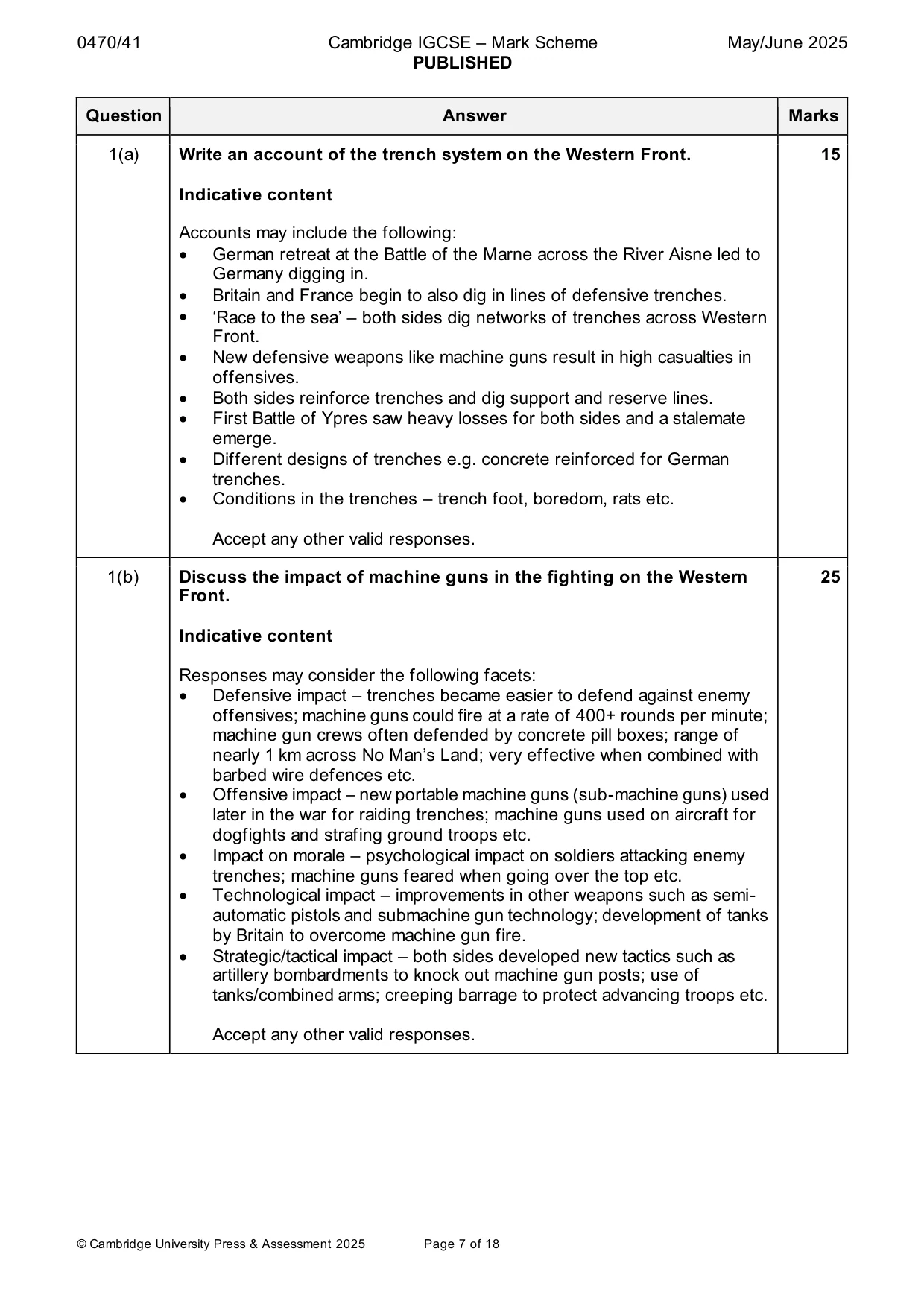 Mark scheme, page 7 of 18