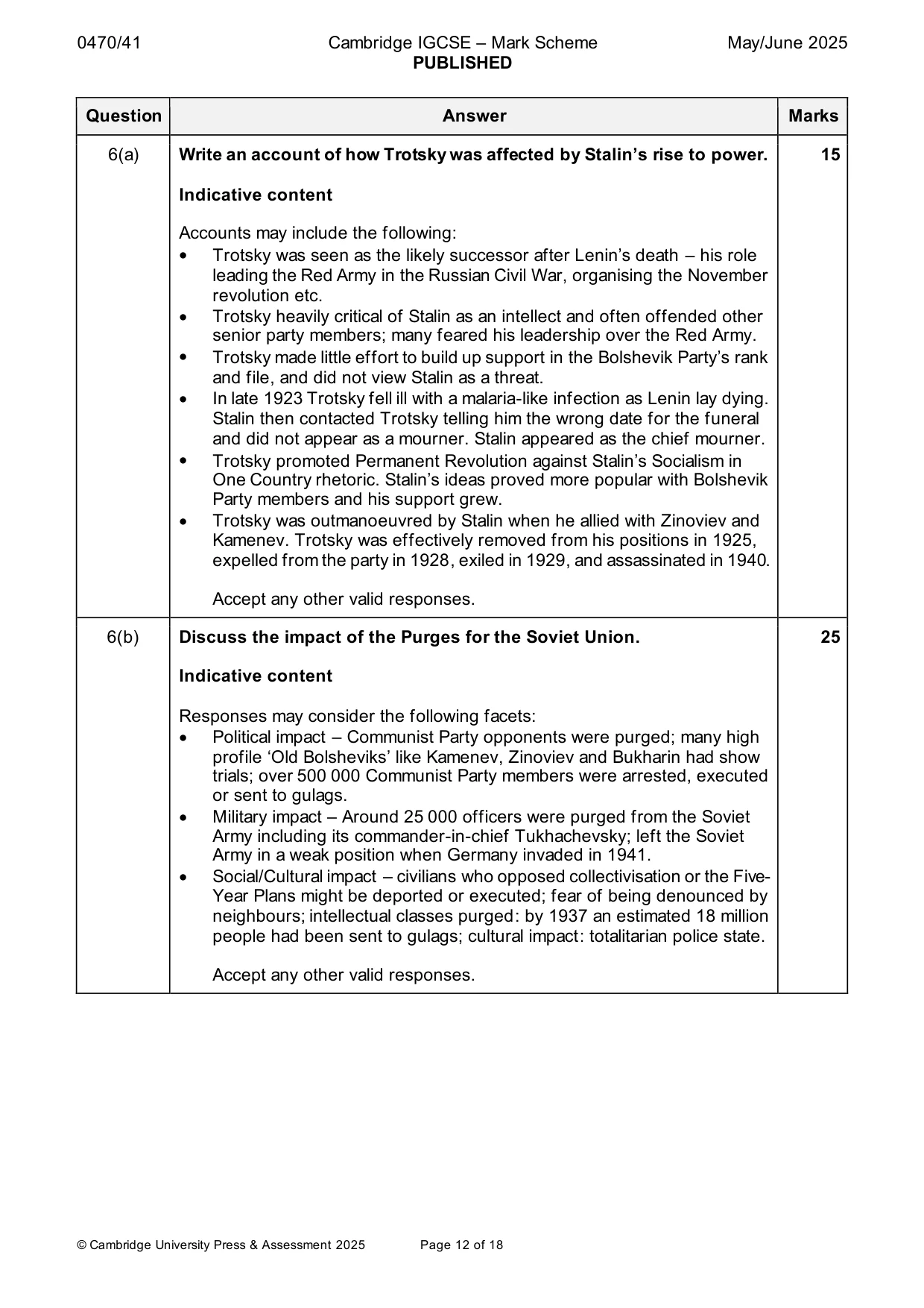 Mark scheme, page 12 of 18