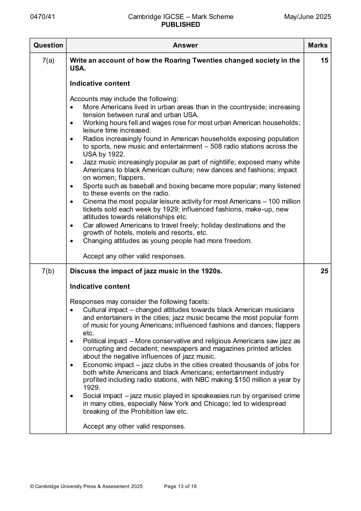 Mark scheme, page 13 of 18