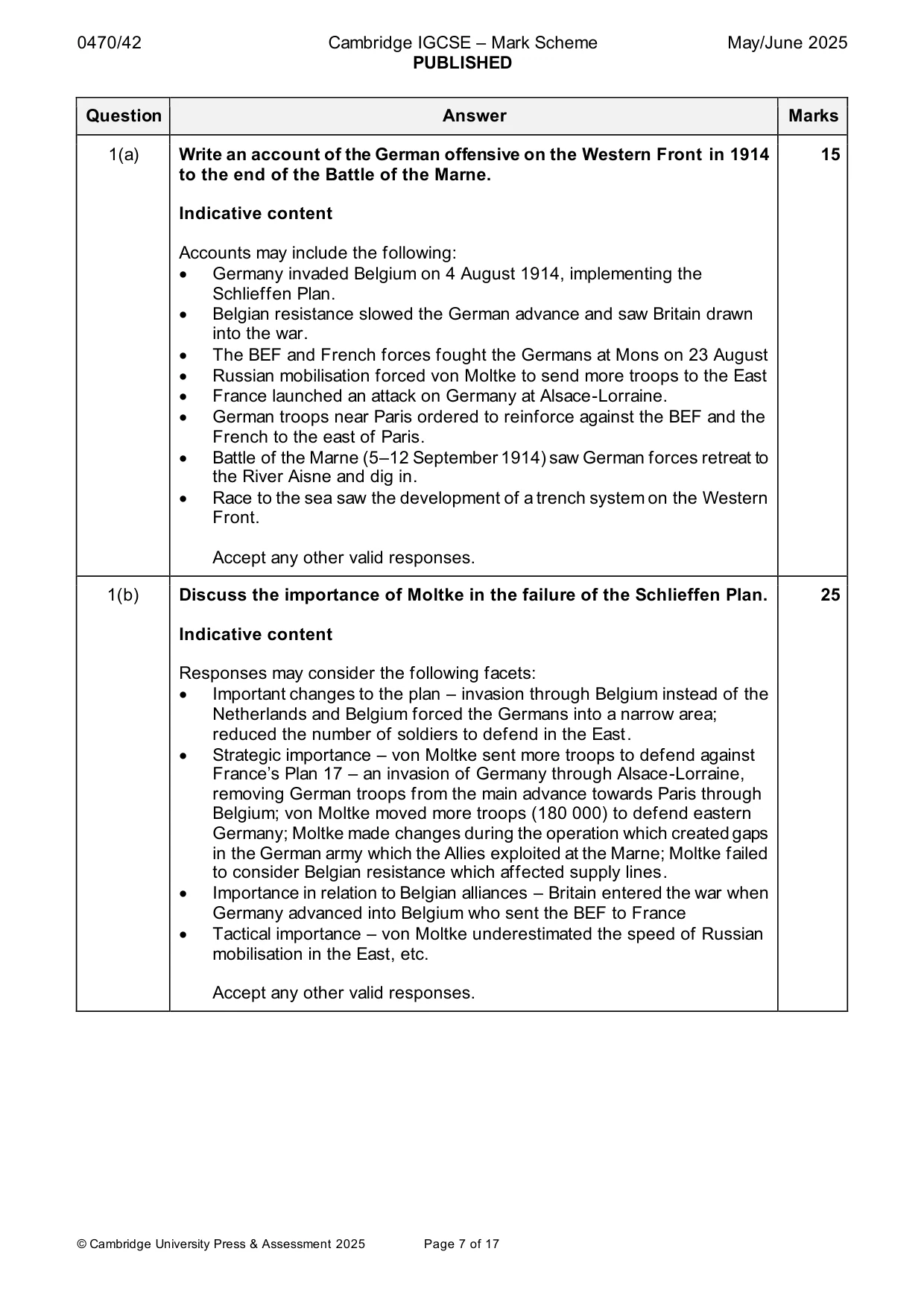 Mark scheme, page 7 of 17