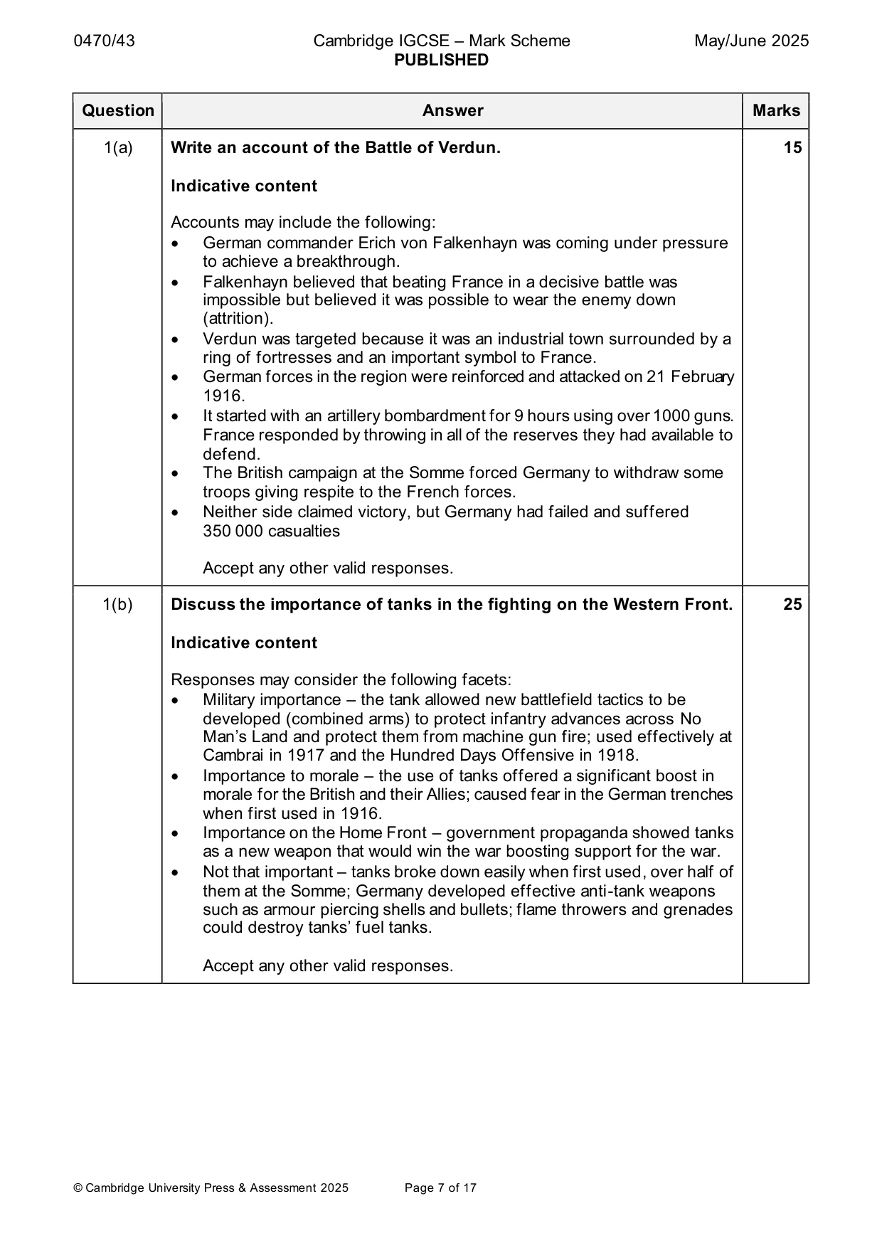 Mark scheme, page 7 of 17