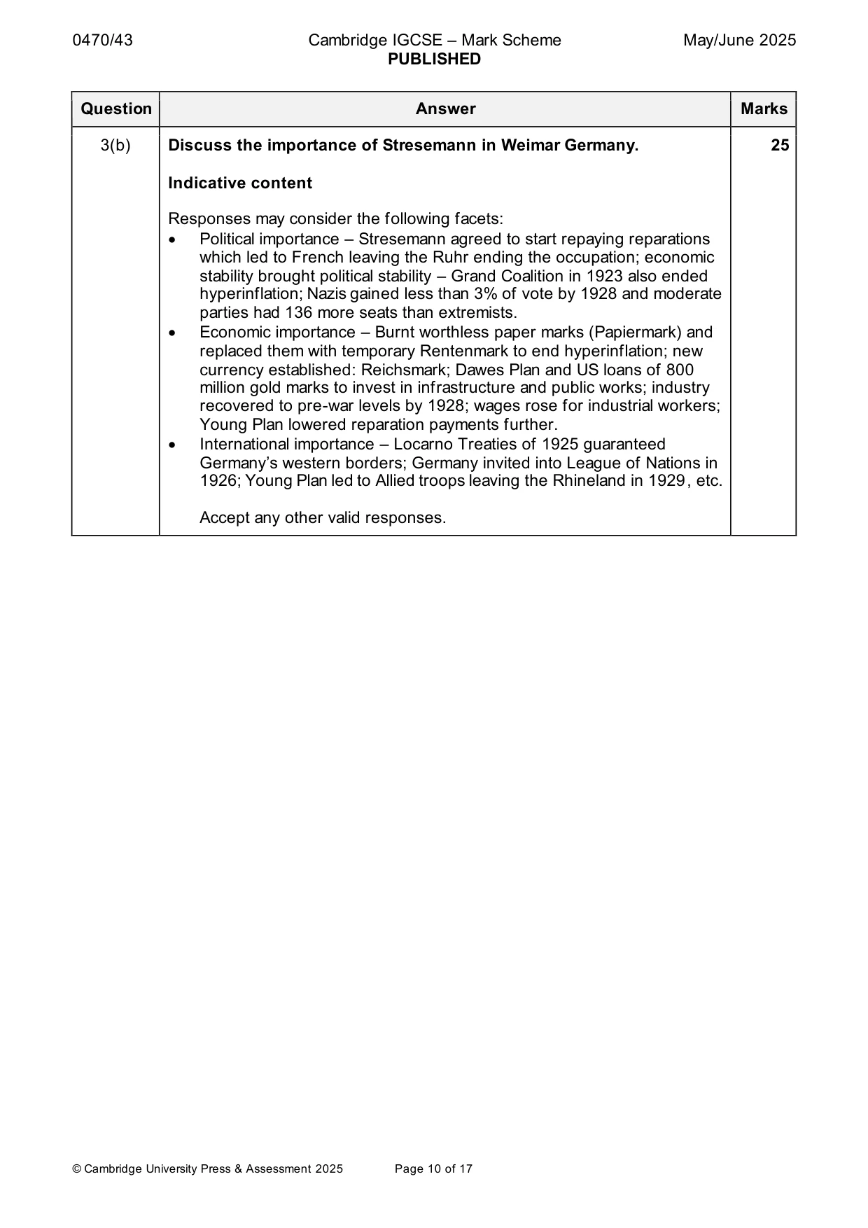 Mark scheme, page 10 of 17