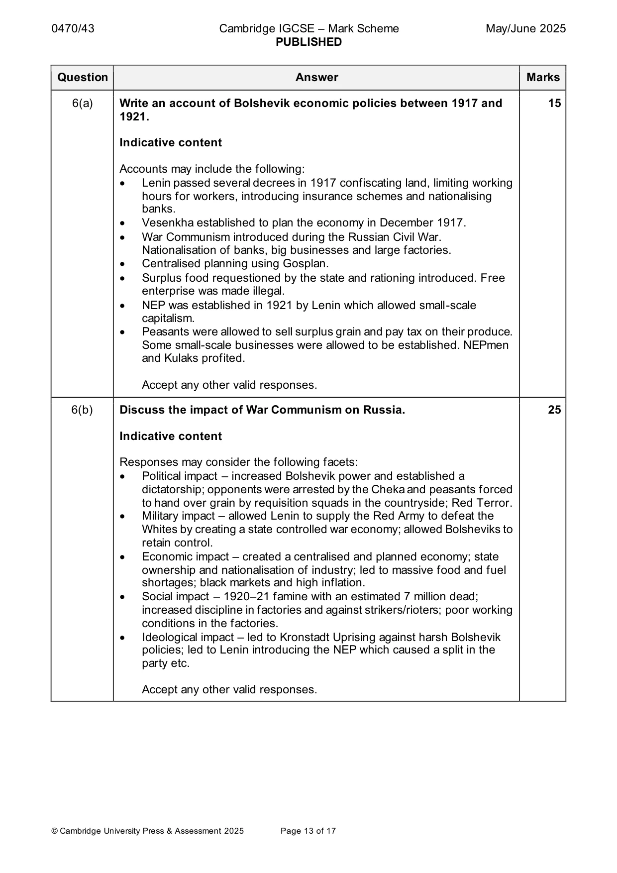 Mark scheme, page 13 of 17