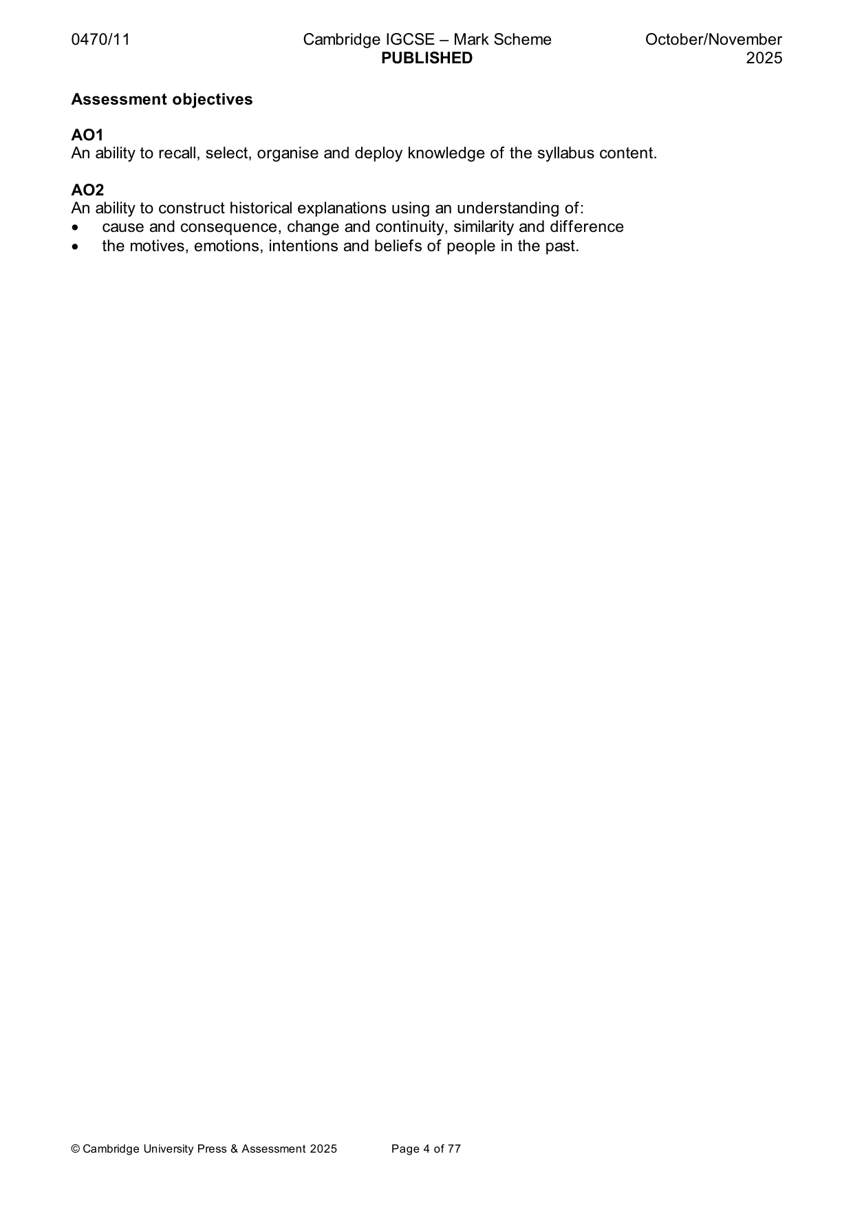 Mark scheme, page 4 of 77