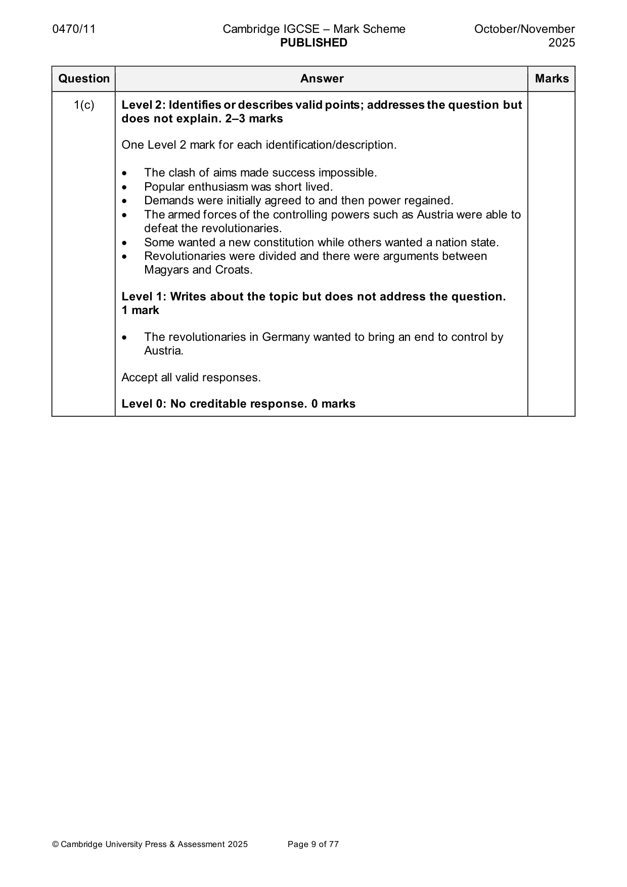 Mark scheme, page 9 of 77