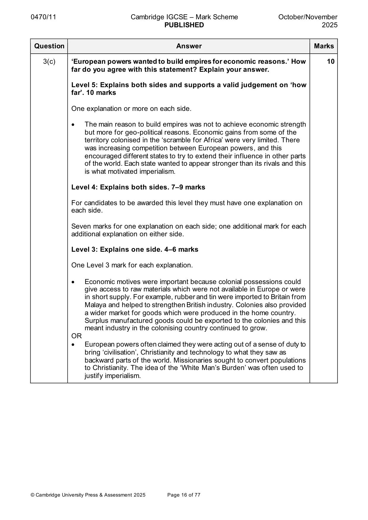 Mark scheme, page 16 of 77