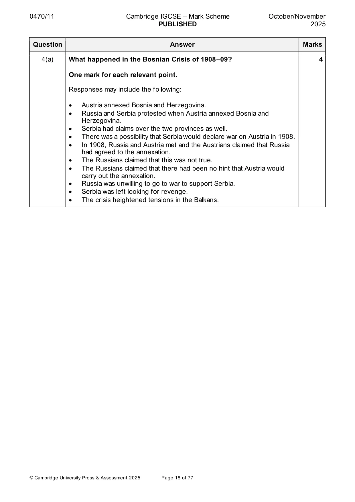 Mark scheme, page 18 of 77