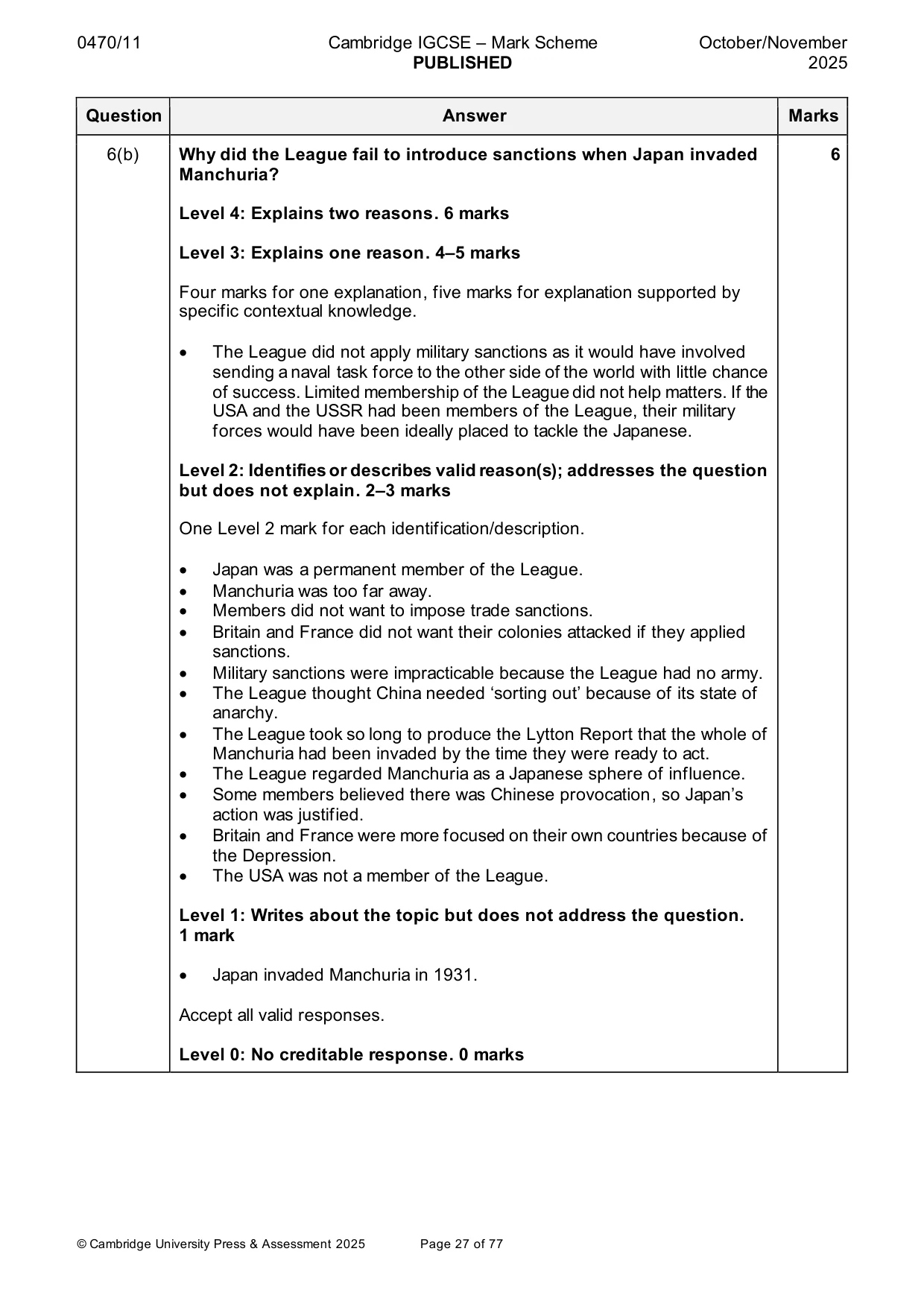 Mark scheme, page 27 of 77