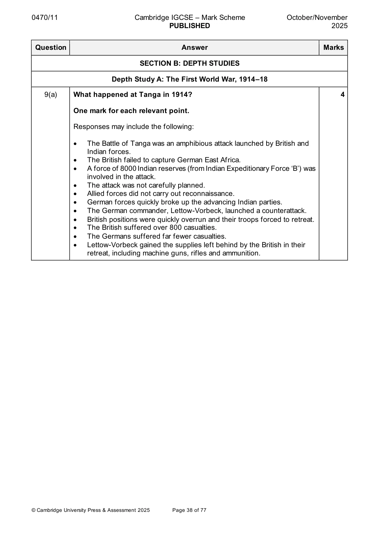 Mark scheme, page 38 of 77