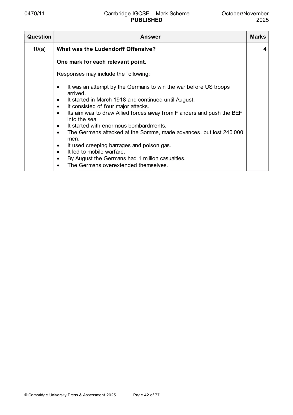 Mark scheme, page 42 of 77
