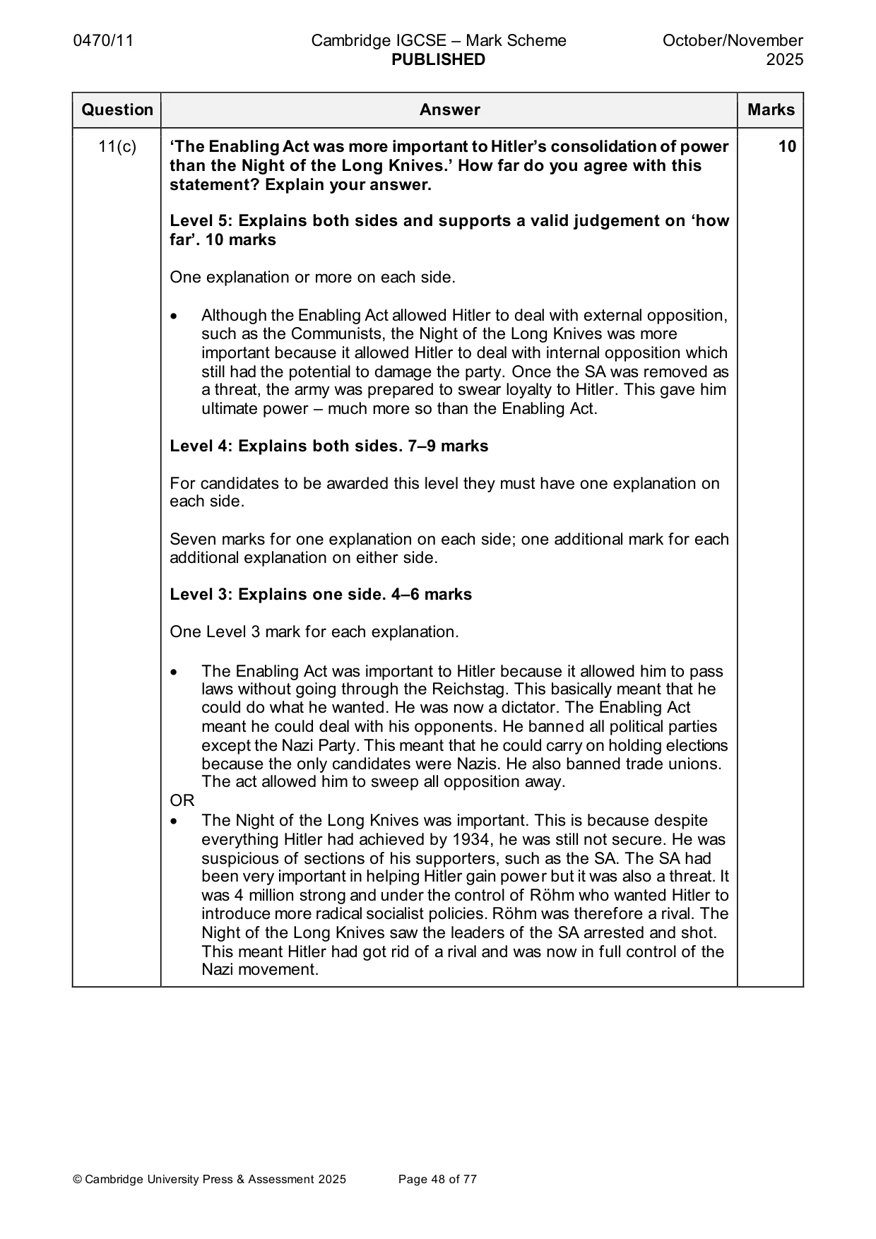 Mark scheme, page 48 of 77