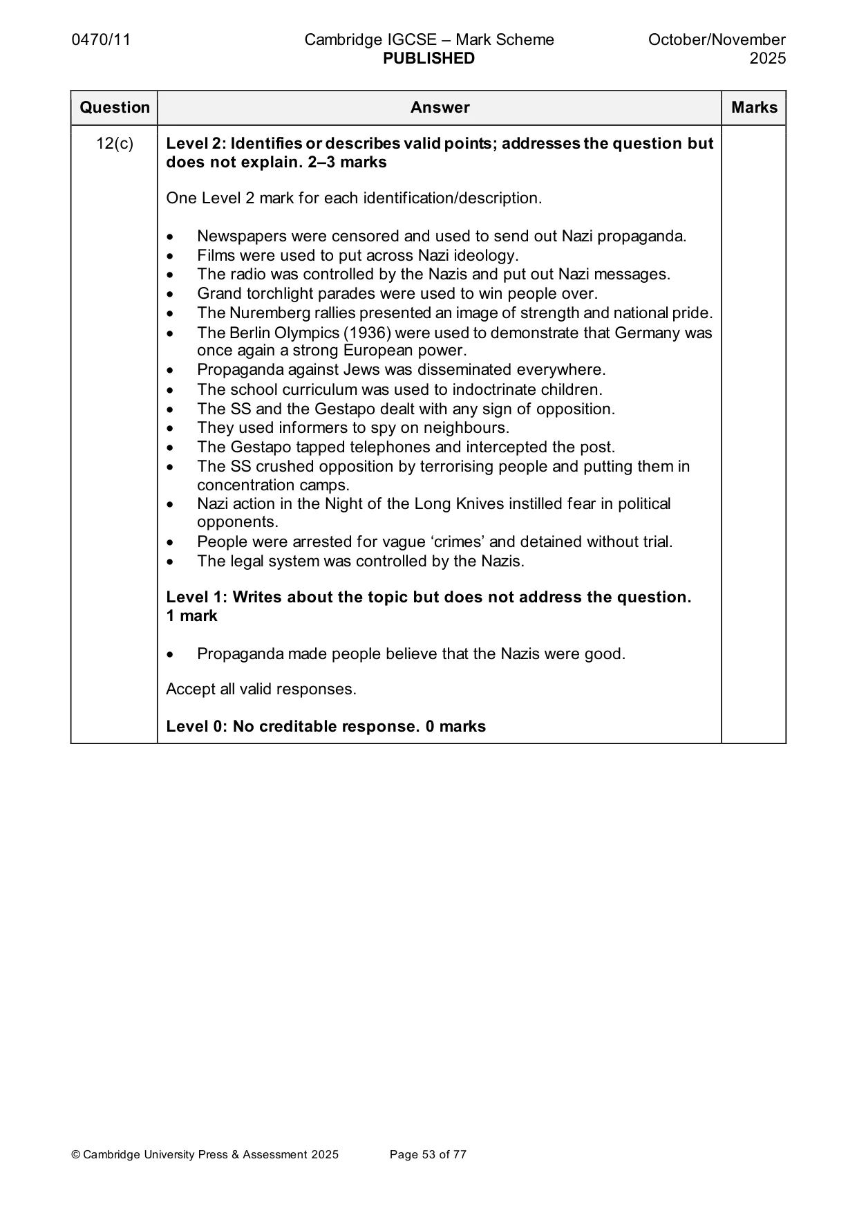 Mark scheme, page 53 of 77