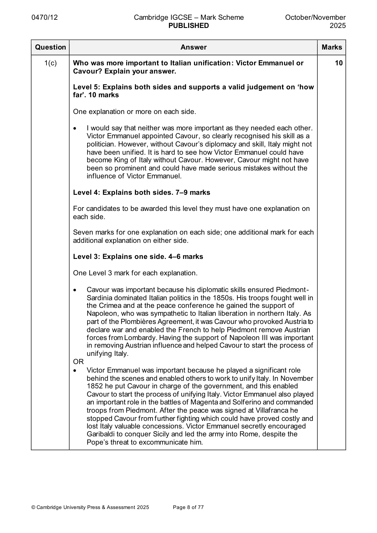 Mark scheme, page 8 of 77