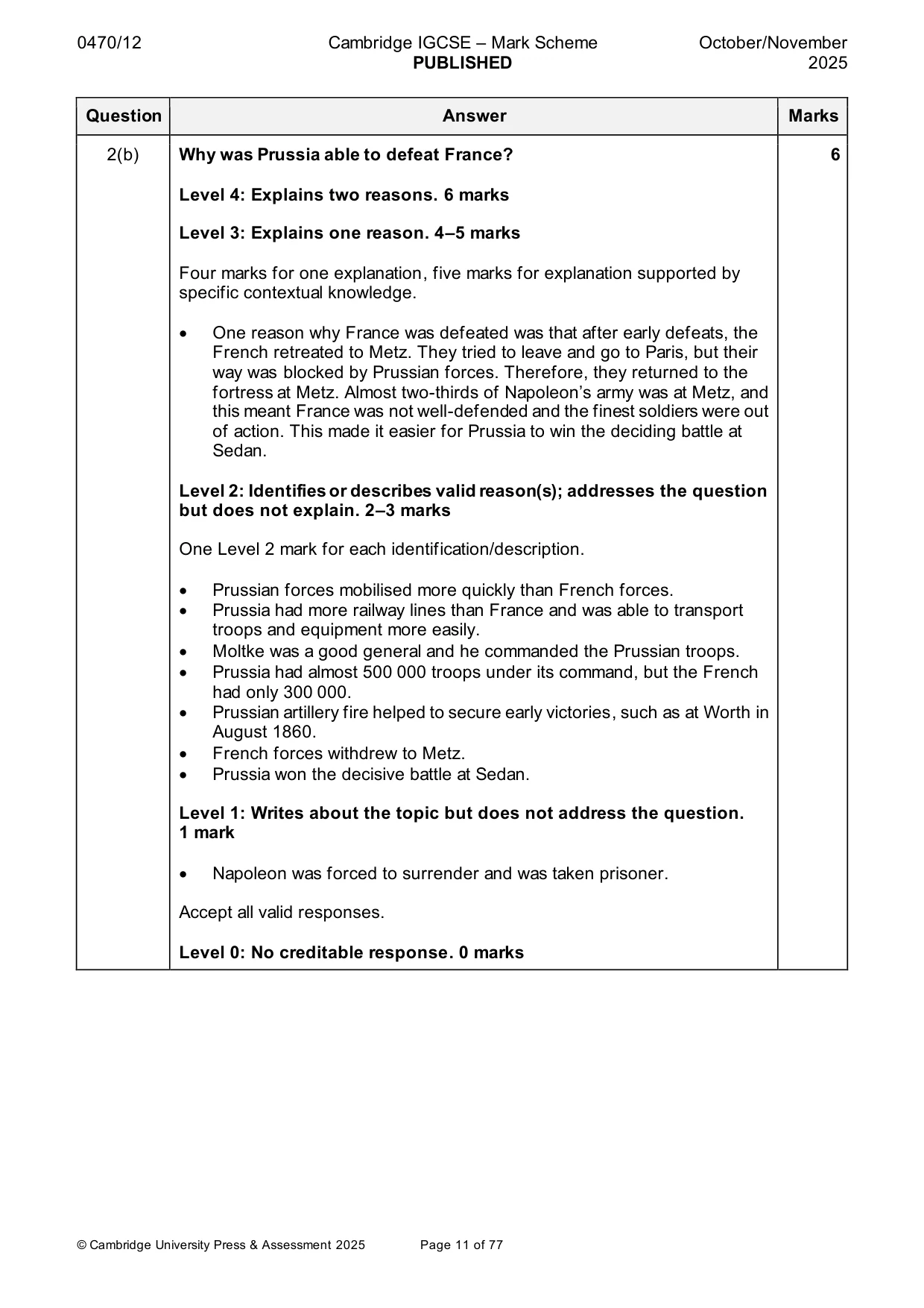 Mark scheme, page 11 of 77