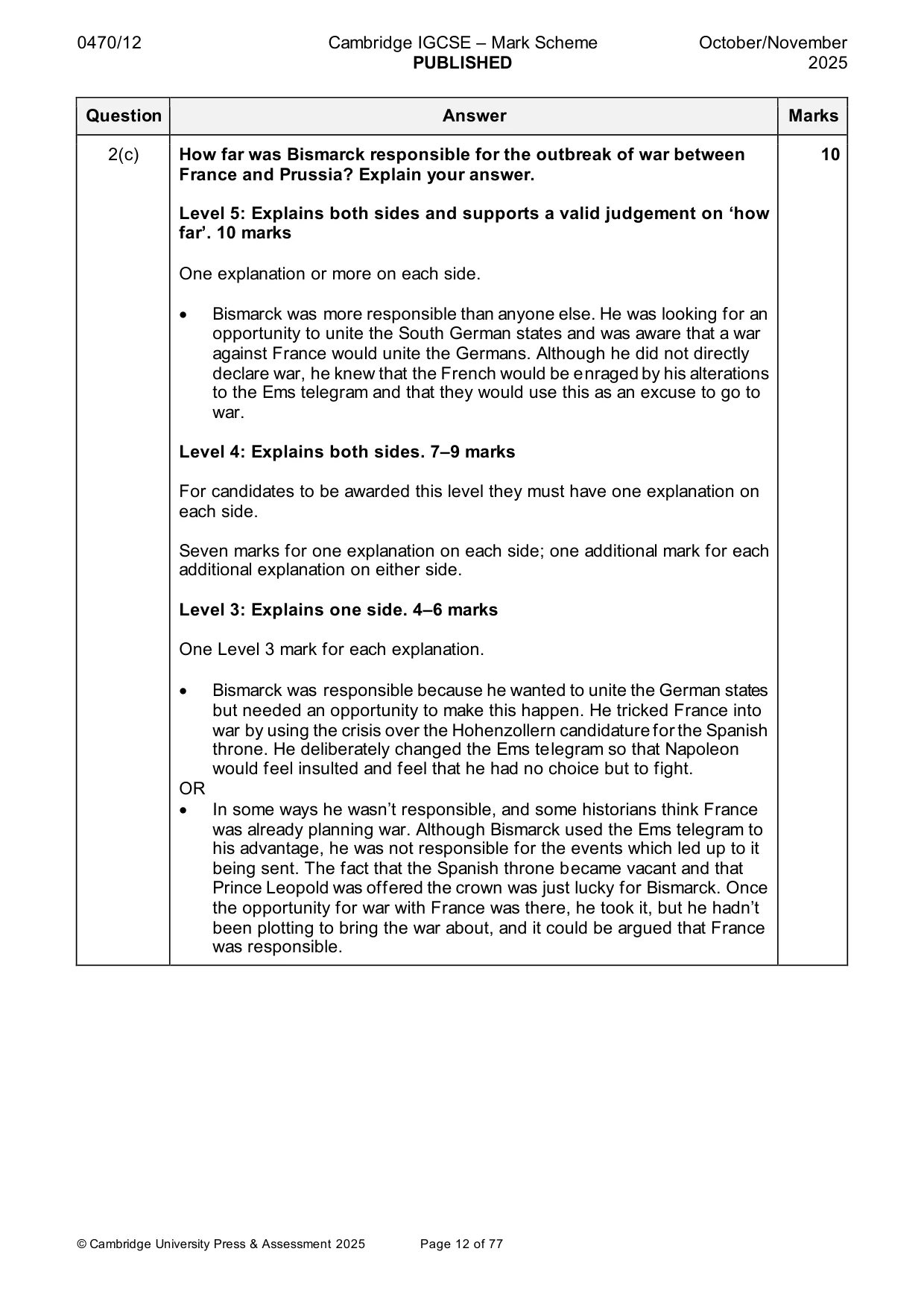 Mark scheme, page 12 of 77