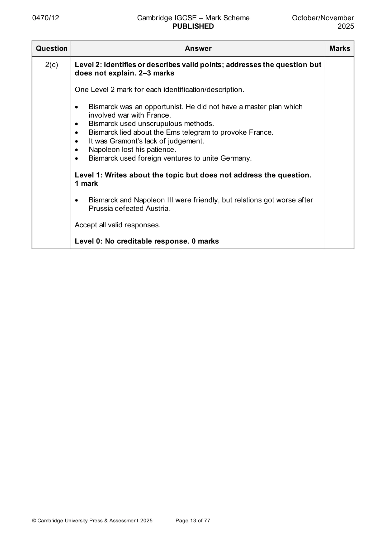 Mark scheme, page 13 of 77