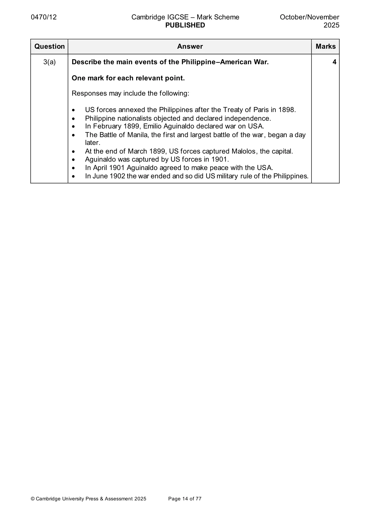 Mark scheme, page 14 of 77