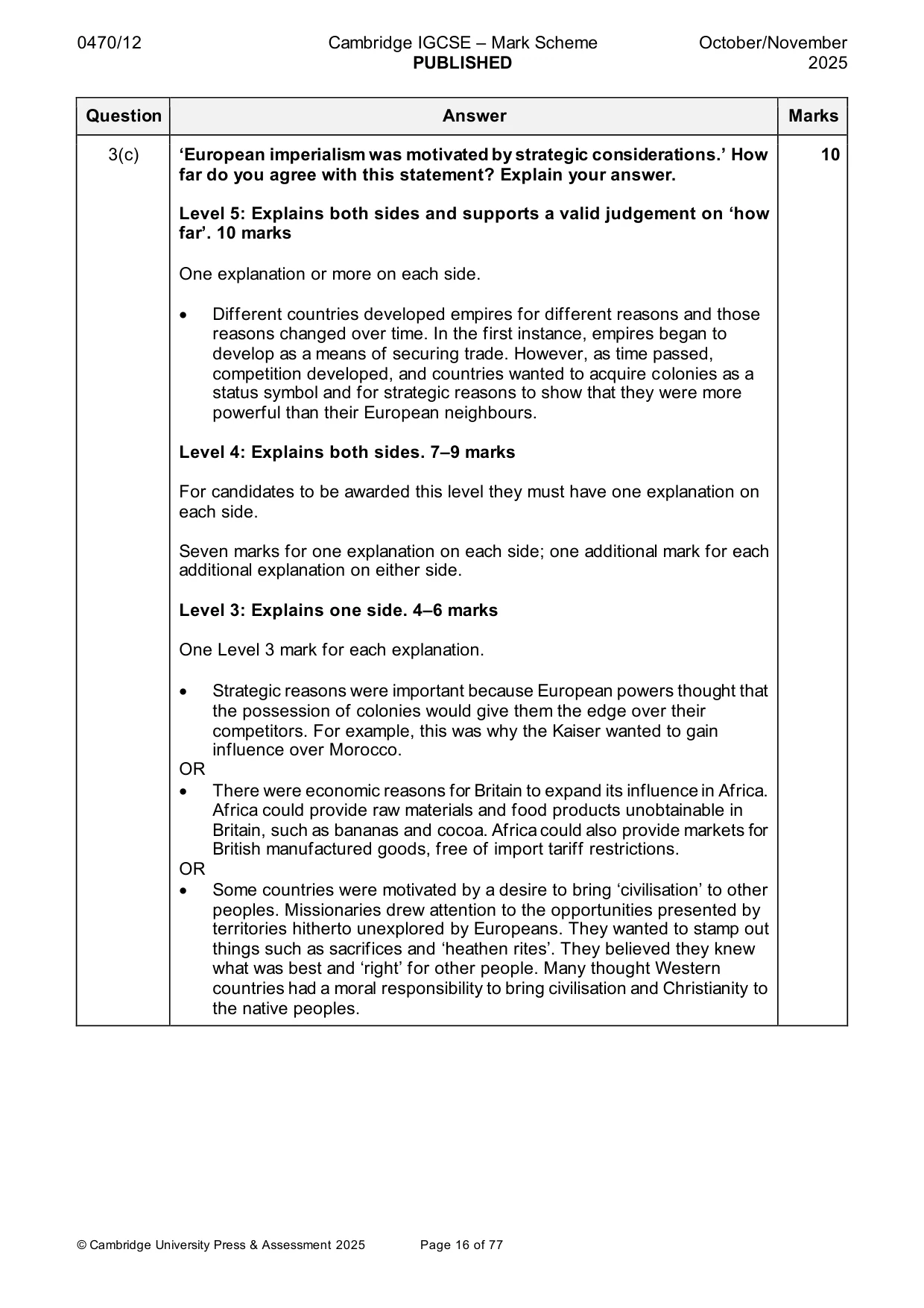 Mark scheme, page 16 of 77