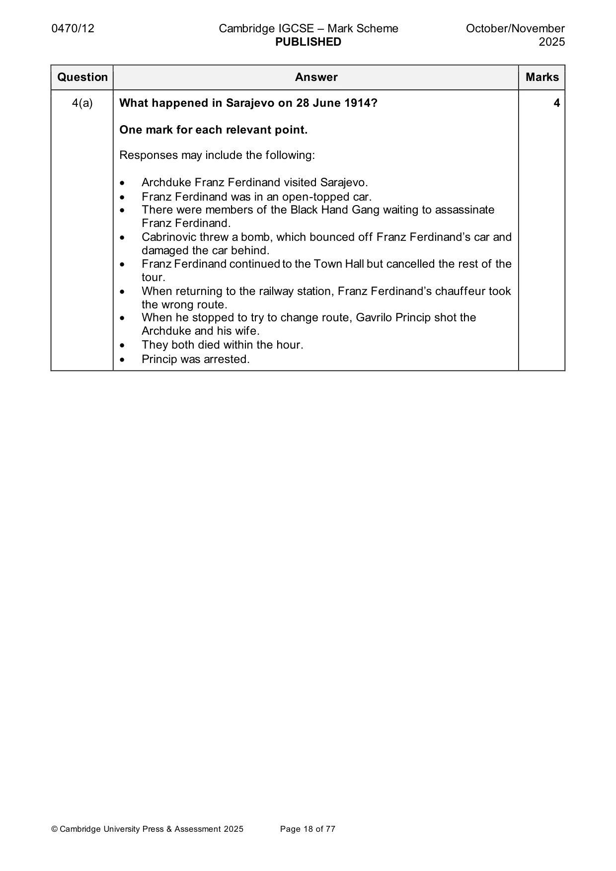 Mark scheme, page 18 of 77