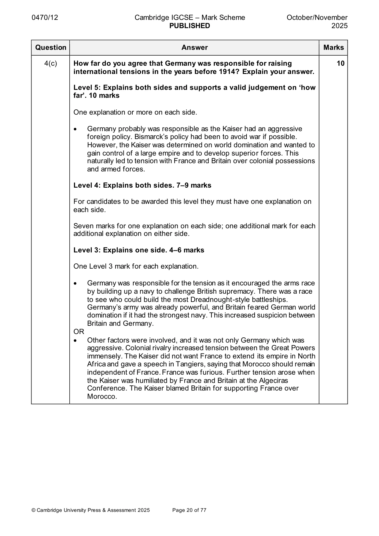 Mark scheme, page 20 of 77