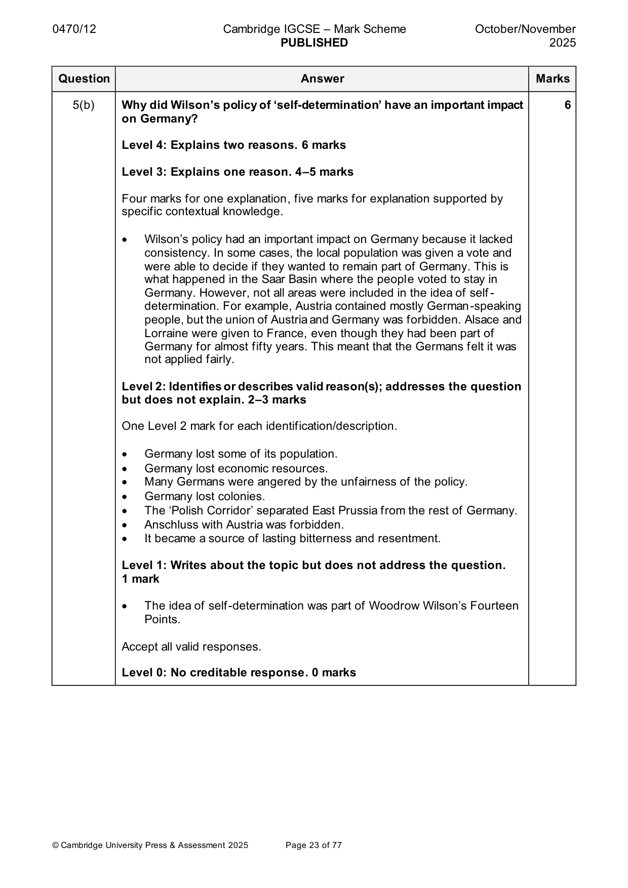 Mark scheme, page 23 of 77