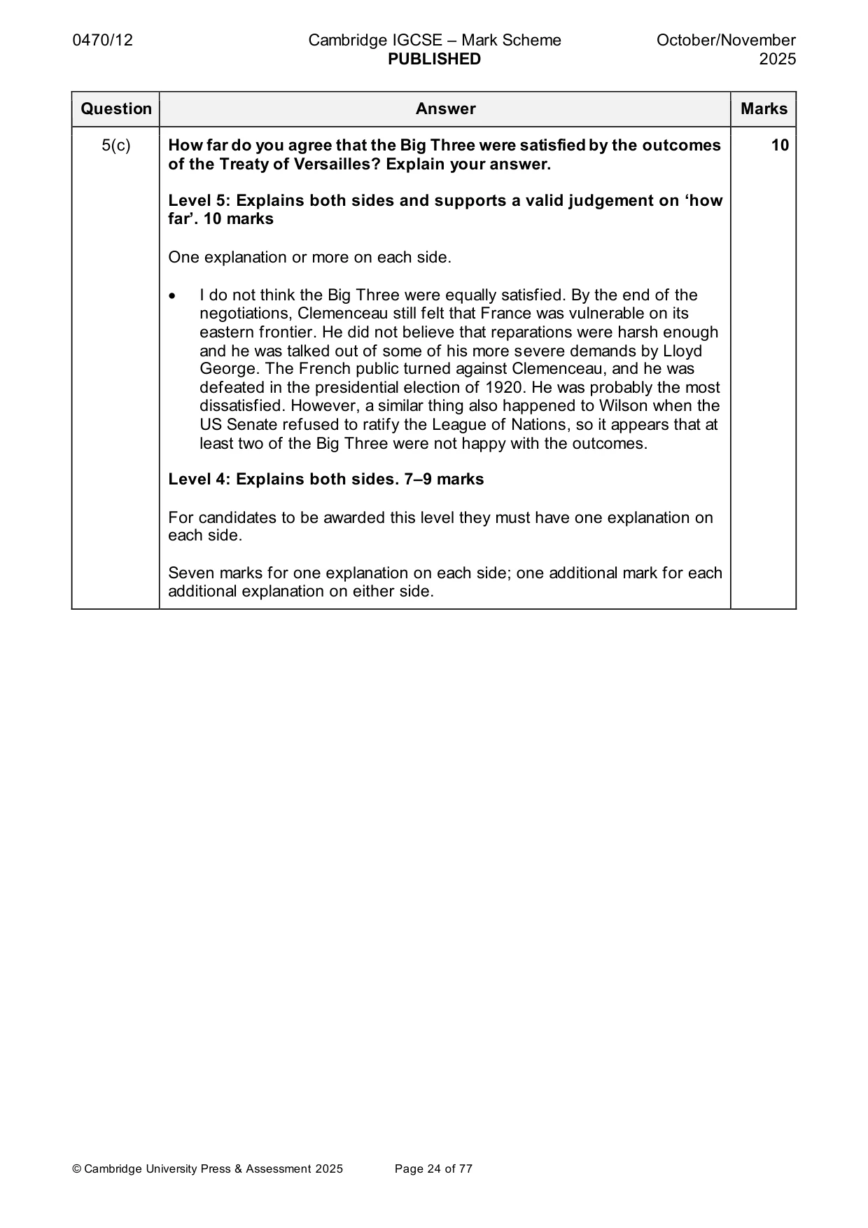 Mark scheme, page 24 of 77