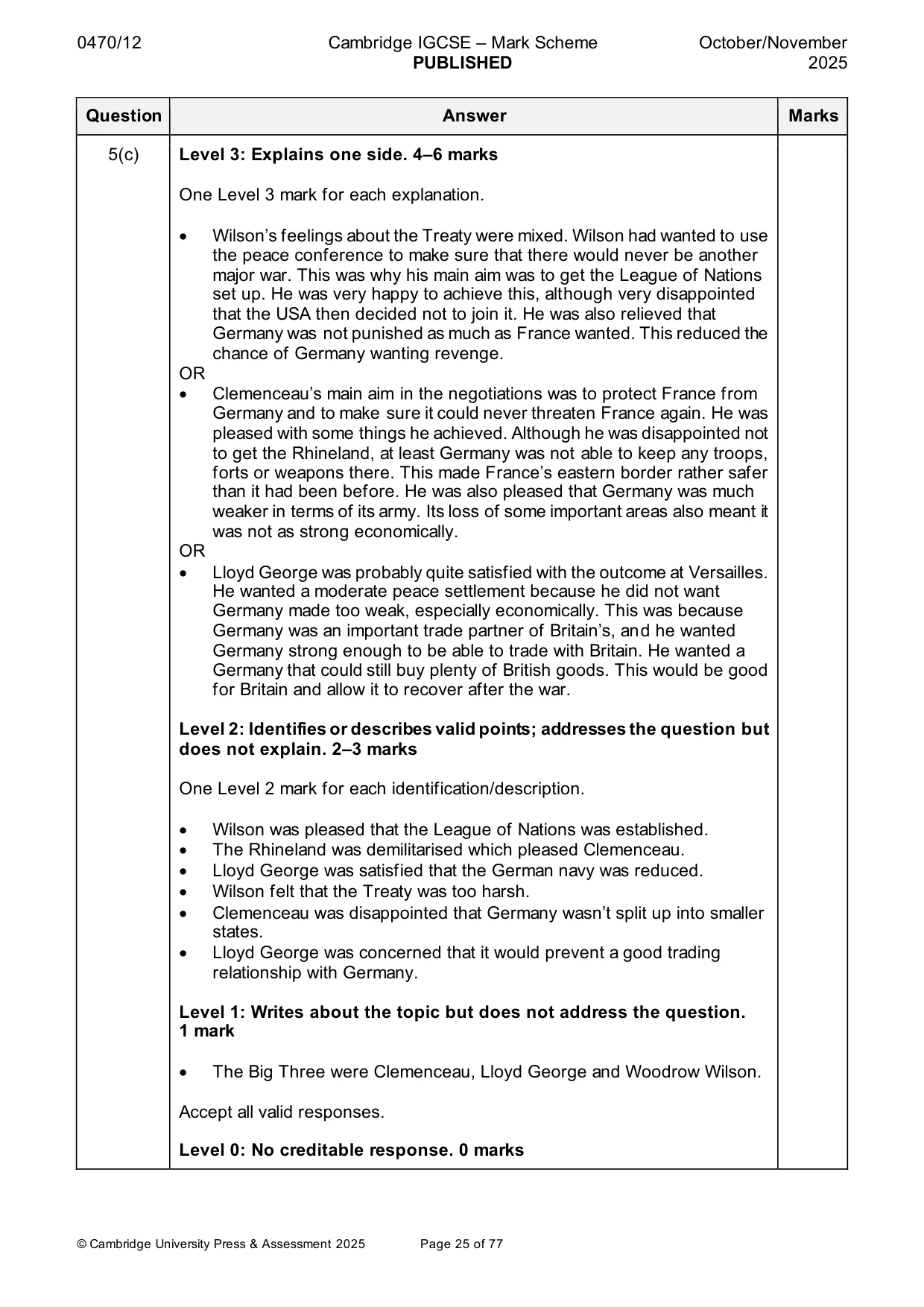 Mark scheme, page 25 of 77