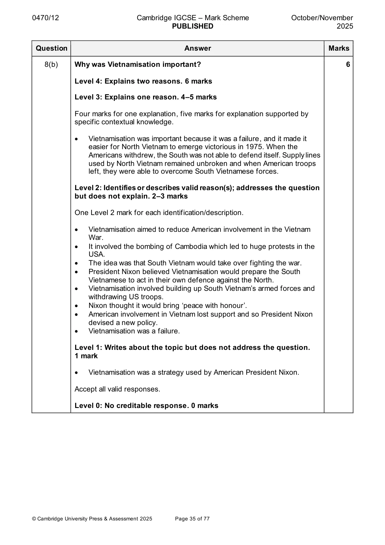 Mark scheme, page 35 of 77
