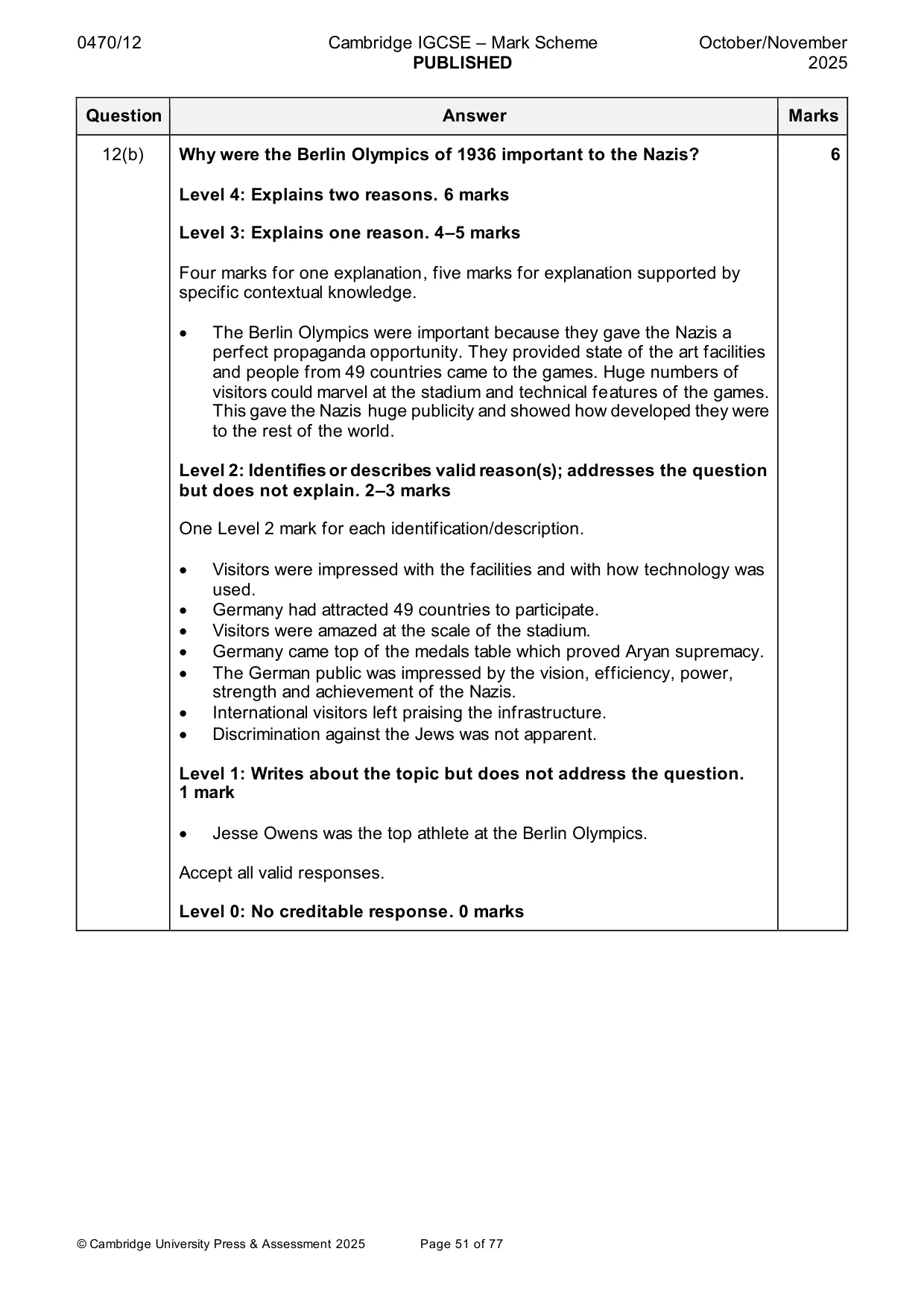 Mark scheme, page 51 of 77