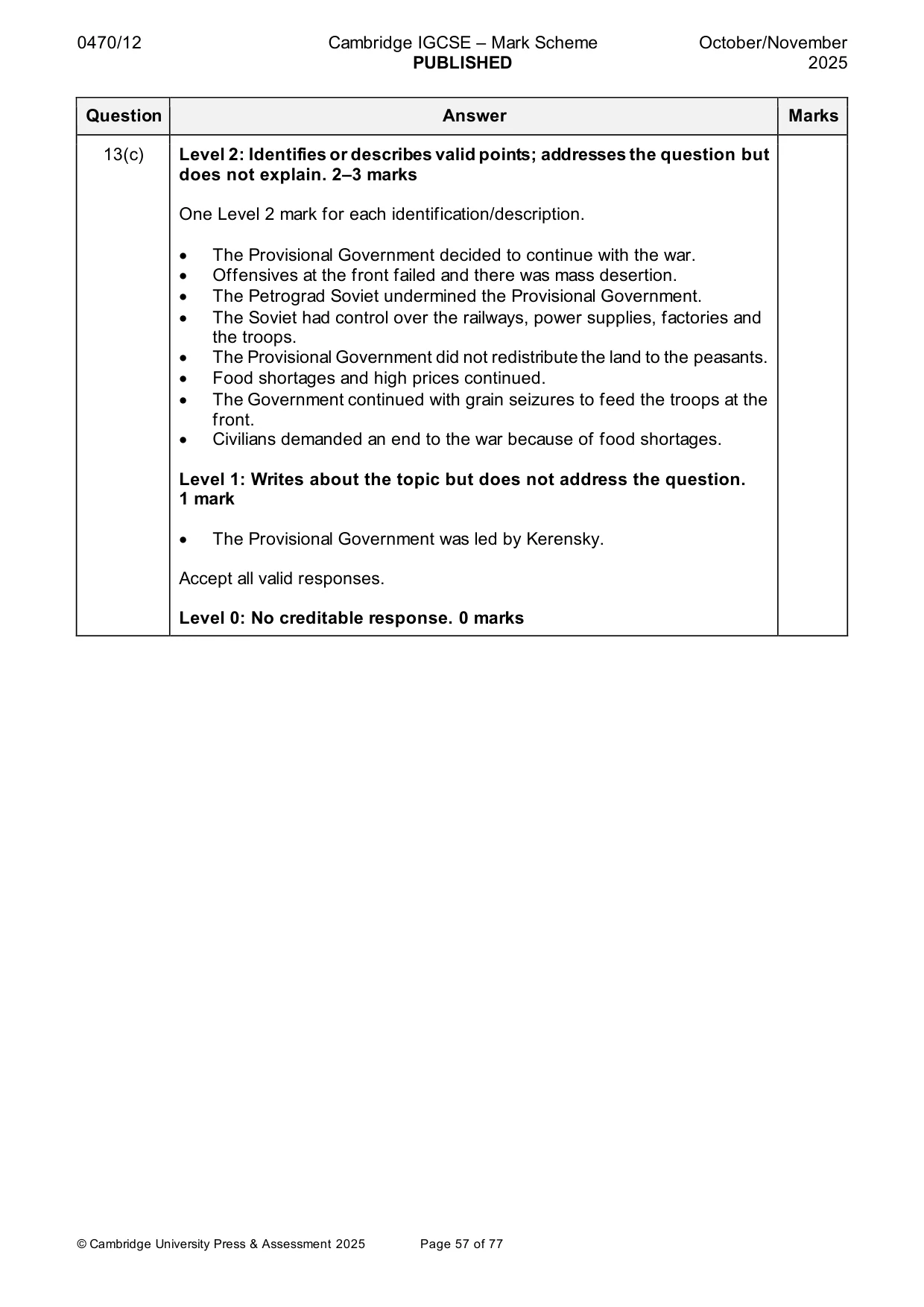 Mark scheme, page 57 of 77