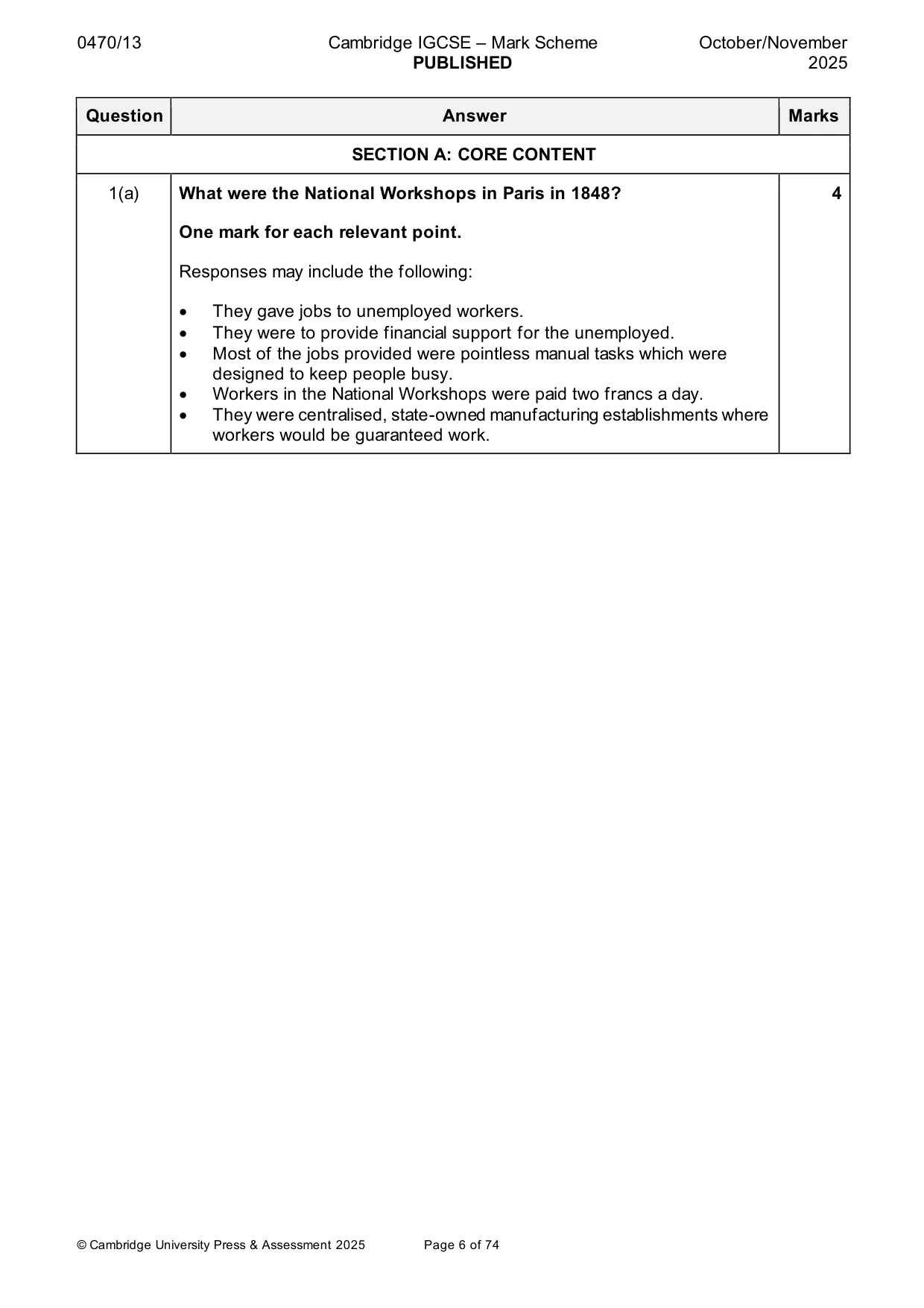 Mark scheme, page 6 of 74