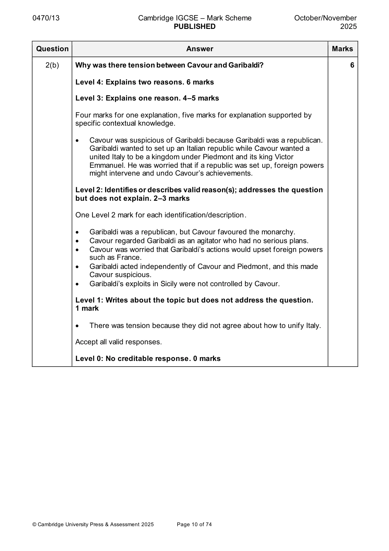 Mark scheme, page 10 of 74