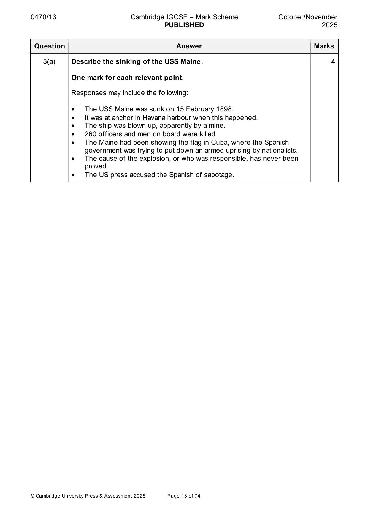 Mark scheme, page 13 of 74