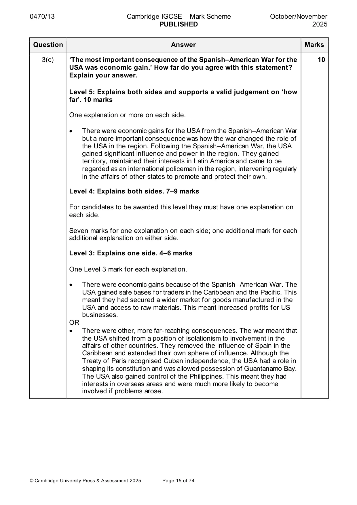 Mark scheme, page 15 of 74
