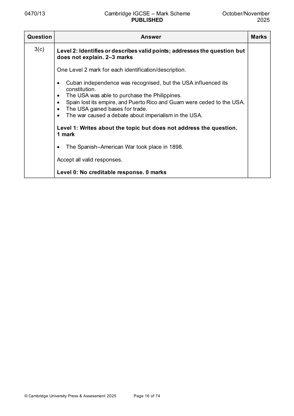 Mark scheme, page 16 of 74