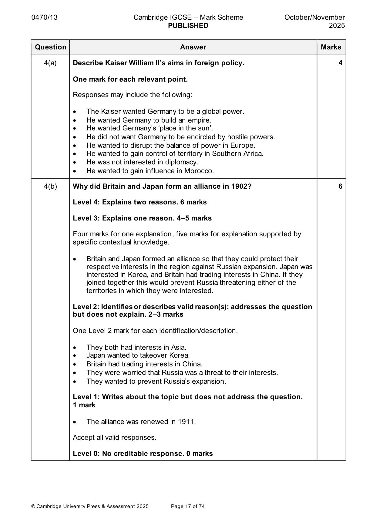 Mark scheme, page 17 of 74