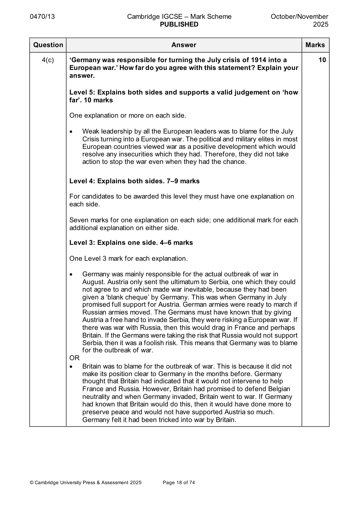 Mark scheme, page 18 of 74