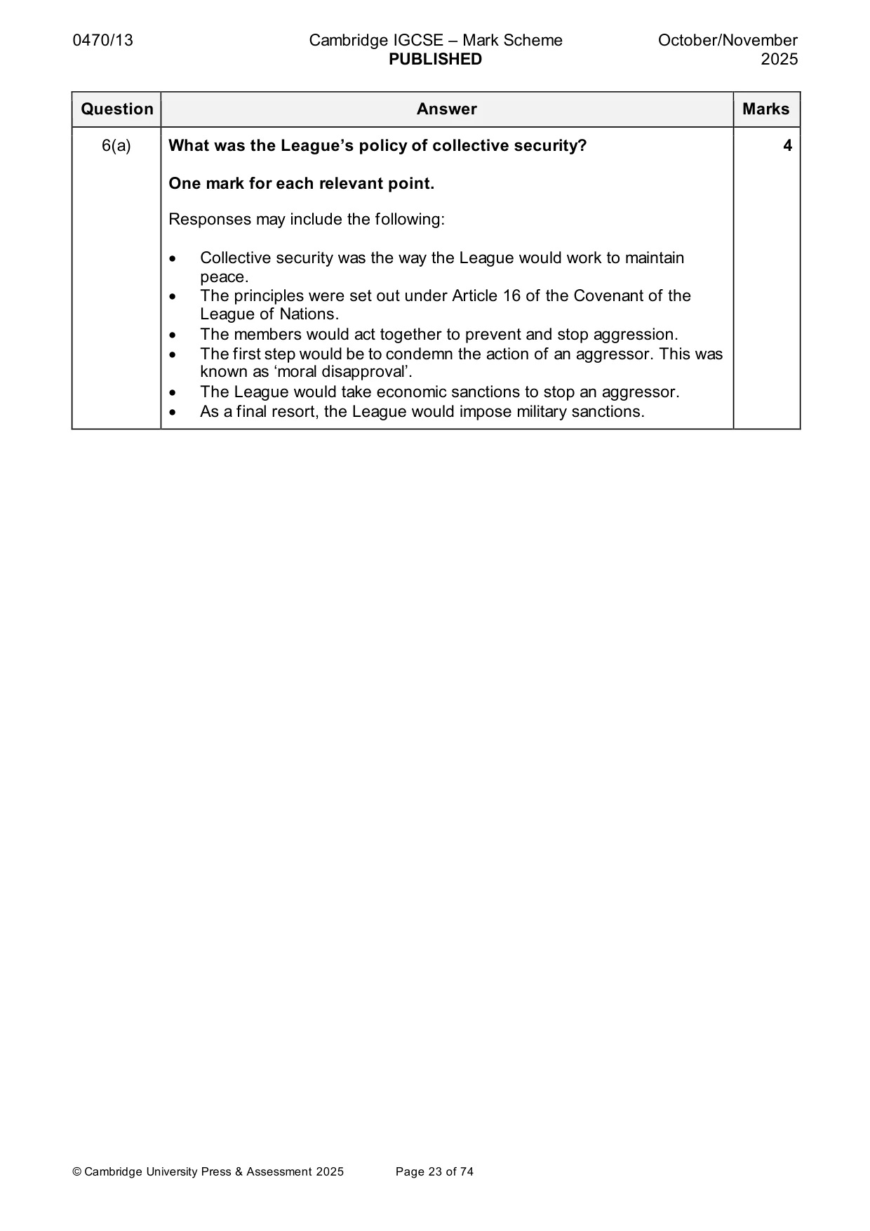 Mark scheme, page 23 of 74
