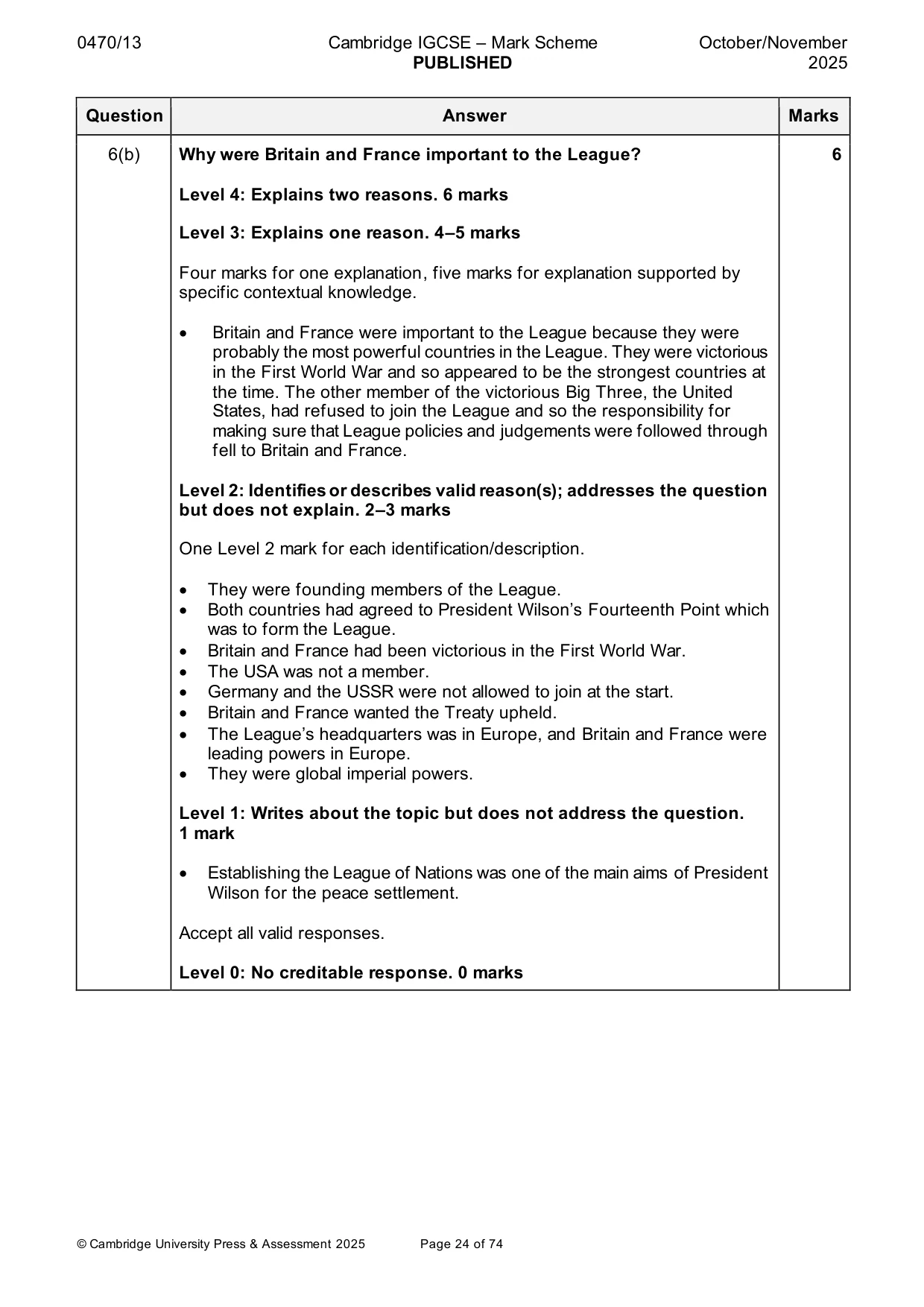 Mark scheme, page 24 of 74